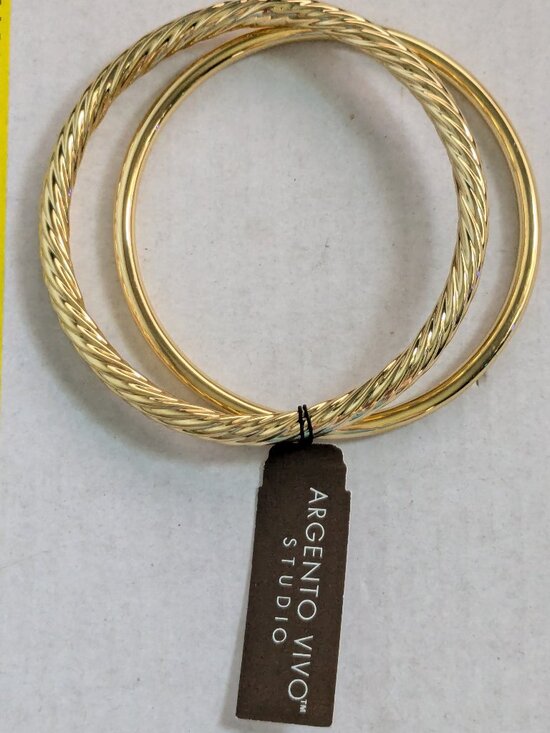 Argento Vivo Jewelry - ARGENTO VIVO STUDIO Gold Tone Rope Solid Bangle Bracelets